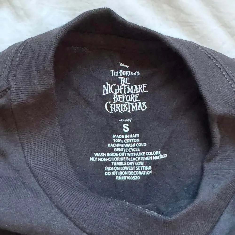 Nightmare before christmas black graphic t shirt S emo goth y2k hot topic casual